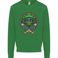 Motocross Skull Dirt Bike MotoX Kids Sweatshirt Jumper Irish Green