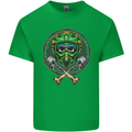 Motocross Skull Dirt Bike MotoX Kids T-Shirt Childrens Irish Green