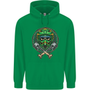 Motocross Skull Dirt Bike MotoX Mens 80% Cotton Hoodie Irish Green