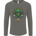 Motocross Skull Dirt Bike MotoX Mens Long Sleeve T-Shirt Charcoal