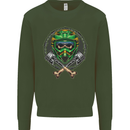 Motocross Skull Dirt Bike MotoX Mens Sweatshirt Jumper Forest Green