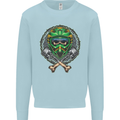 Motocross Skull Dirt Bike MotoX Mens Sweatshirt Jumper Light Blue