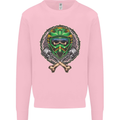 Motocross Skull Dirt Bike MotoX Mens Sweatshirt Jumper Light Pink
