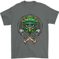 Motocross Skull Dirt Bike MotoX Mens T-Shirt Cotton Gildan Charcoal