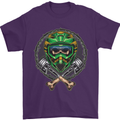 Motocross Skull Dirt Bike MotoX Mens T-Shirt Cotton Gildan Purple