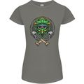 Motocross Skull Dirt Bike MotoX Womens Petite Cut T-Shirt Charcoal