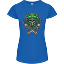 Motocross Skull Dirt Bike MotoX Womens Petite Cut T-Shirt Royal Blue