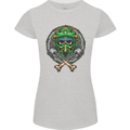Motocross Skull Dirt Bike MotoX Womens Petite Cut T-Shirt Sports Grey
