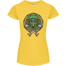 Motocross Skull Dirt Bike MotoX Womens Petite Cut T-Shirt Yellow