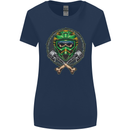 Motocross Skull Dirt Bike MotoX Womens Wider Cut T-Shirt Navy Blue