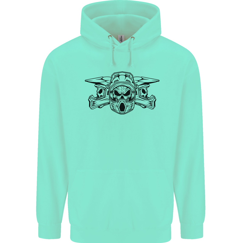 Motocross Skulls Dirt Bike MotoX Motorcycle Childrens Kids Hoodie Peppermint