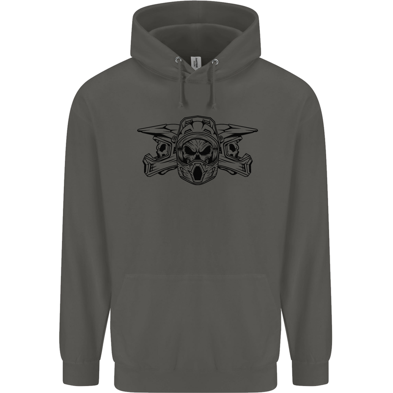 Motocross Skulls Dirt Bike MotoX Motorcycle Childrens Kids Hoodie Storm Grey
