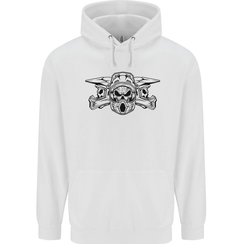Motocross Skulls Dirt Bike MotoX Motorcycle Childrens Kids Hoodie White