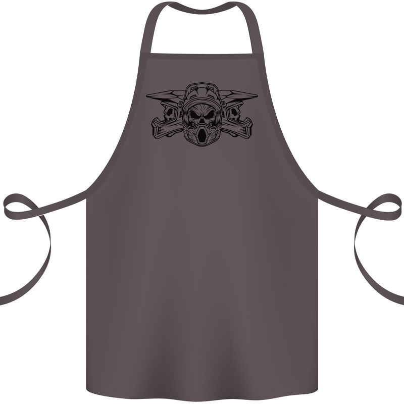 Motocross Skulls Dirt Bike MotoX Motorcycle Cotton Apron 100% Organic Dark Grey