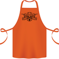 Motocross Skulls Dirt Bike MotoX Motorcycle Cotton Apron 100% Organic Orange