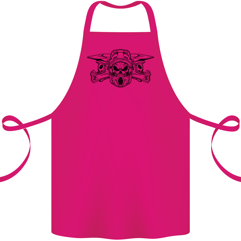 Motocross Skulls Dirt Bike MotoX Motorcycle Cotton Apron 100% Organic Pink