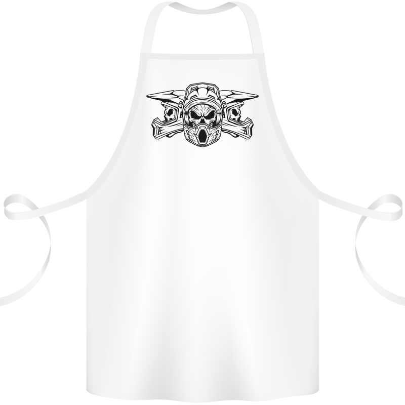 Motocross Skulls Dirt Bike MotoX Motorcycle Cotton Apron 100% Organic White