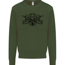 Motocross Skulls Dirt Bike MotoX Motorcycle Kids Sweatshirt Jumper Forest Green