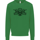 Motocross Skulls Dirt Bike MotoX Motorcycle Kids Sweatshirt Jumper Irish Green