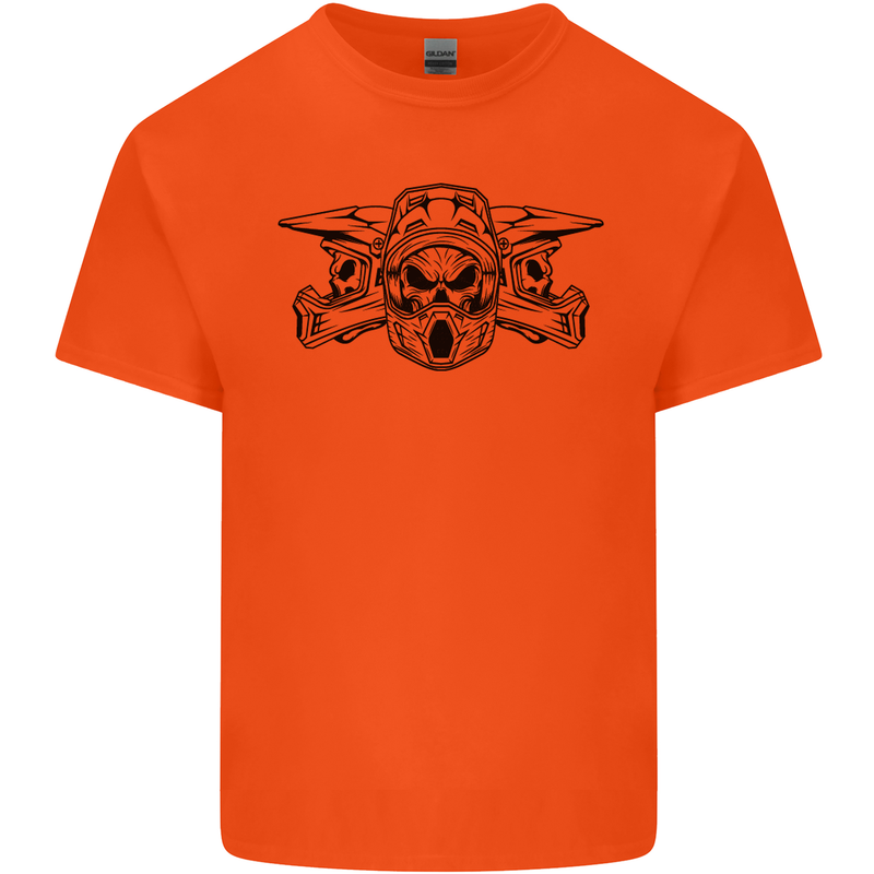Motocross Skulls Dirt Bike MotoX Motorcycle Kids T-Shirt Childrens Orange