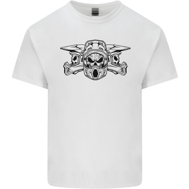 Motocross Skulls Dirt Bike MotoX Motorcycle Kids T-Shirt Childrens White