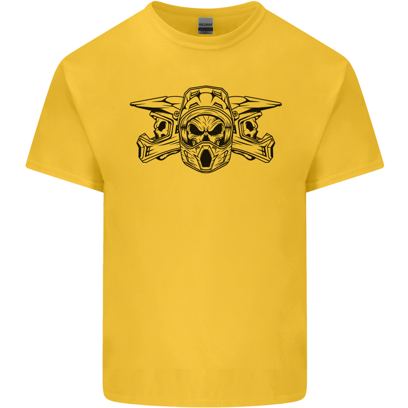 Motocross Skulls Dirt Bike MotoX Motorcycle Kids T-Shirt Childrens Yellow