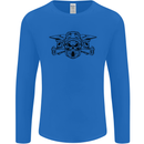 Motocross Skulls Dirt Bike MotoX Motorcycle Mens Long Sleeve T-Shirt Royal Blue