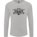 Motocross Skulls Dirt Bike MotoX Motorcycle Mens Long Sleeve T-Shirt Sports Grey