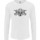 Motocross Skulls Dirt Bike MotoX Motorcycle Mens Long Sleeve T-Shirt White