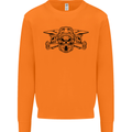 Motocross Skulls Dirt Bike MotoX Motorcycle Mens Sweatshirt Jumper Orange