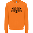 Motocross Skulls Dirt Bike MotoX Motorcycle Mens Sweatshirt Jumper Orange