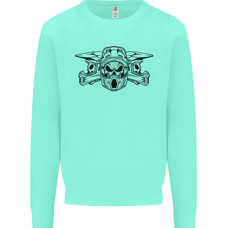 Motocross Skulls Dirt Bike MotoX Motorcycle Mens Sweatshirt Jumper Peppermint