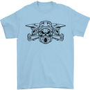 Motocross Skulls Dirt Bike MotoX Motorcycle Mens T-Shirt Cotton Gildan Light Blue