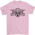 Motocross Skulls Dirt Bike MotoX Motorcycle Mens T-Shirt Cotton Gildan Light Pink