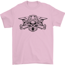 Motocross Skulls Dirt Bike MotoX Motorcycle Mens T-Shirt Cotton Gildan Light Pink