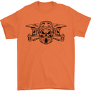 Motocross Skulls Dirt Bike MotoX Motorcycle Mens T-Shirt Cotton Gildan Orange