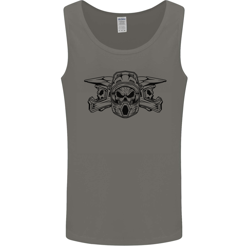 Motocross Skulls Dirt Bike MotoX Motorcycle Mens Vest Tank Top Charcoal