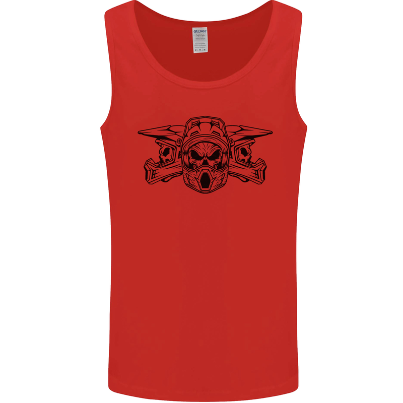 Motocross Skulls Dirt Bike MotoX Motorcycle Mens Vest Tank Top Red