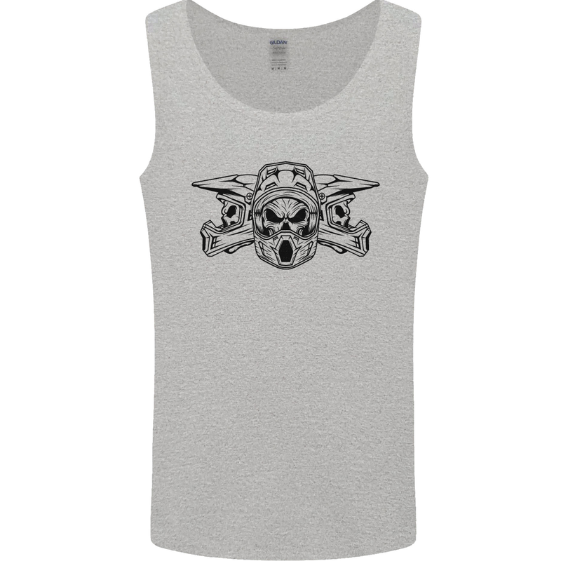 Motocross Skulls Dirt Bike MotoX Motorcycle Mens Vest Tank Top Sports Grey