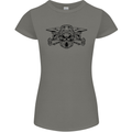 Motocross Skulls Dirt Bike MotoX Motorcycle Womens Petite Cut T-Shirt Charcoal