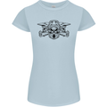 Motocross Skulls Dirt Bike MotoX Motorcycle Womens Petite Cut T-Shirt Light Blue