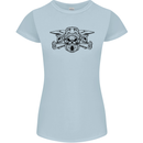 Motocross Skulls Dirt Bike MotoX Motorcycle Womens Petite Cut T-Shirt Light Blue