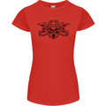 Motocross Skulls Dirt Bike MotoX Motorcycle Womens Petite Cut T-Shirt Red