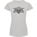 Motocross Skulls Dirt Bike MotoX Motorcycle Womens Petite Cut T-Shirt Sports Grey