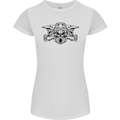 Motocross Skulls Dirt Bike MotoX Motorcycle Womens Petite Cut T-Shirt White