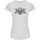 Motocross Skulls Dirt Bike MotoX Motorcycle Womens Petite Cut T-Shirt White
