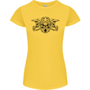Motocross Skulls Dirt Bike MotoX Motorcycle Womens Petite Cut T-Shirt Yellow