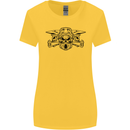 Motocross Skulls Dirt Bike MotoX Motorcycle Womens Wider Cut T-Shirt Yellow