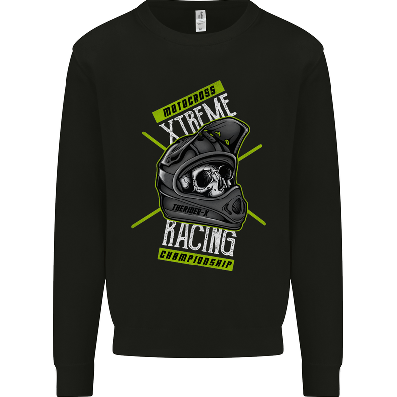 Motocross Xtreme Racing Championship Kids Sweatshirt Jumper Black