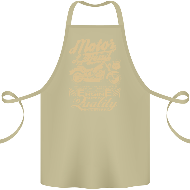 Motor Legend Biker Motorbike Motorcycle Cotton Apron 100% Organic Khaki